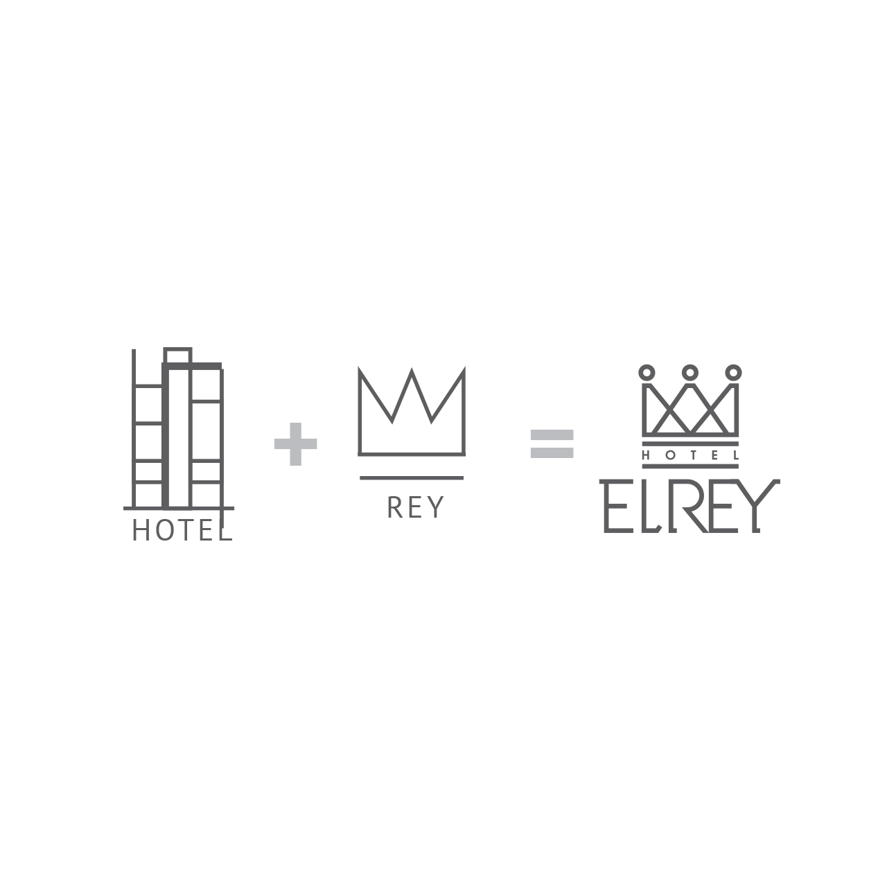 maquetado y proceso de diseño del logotipo para Hotel El Rey.