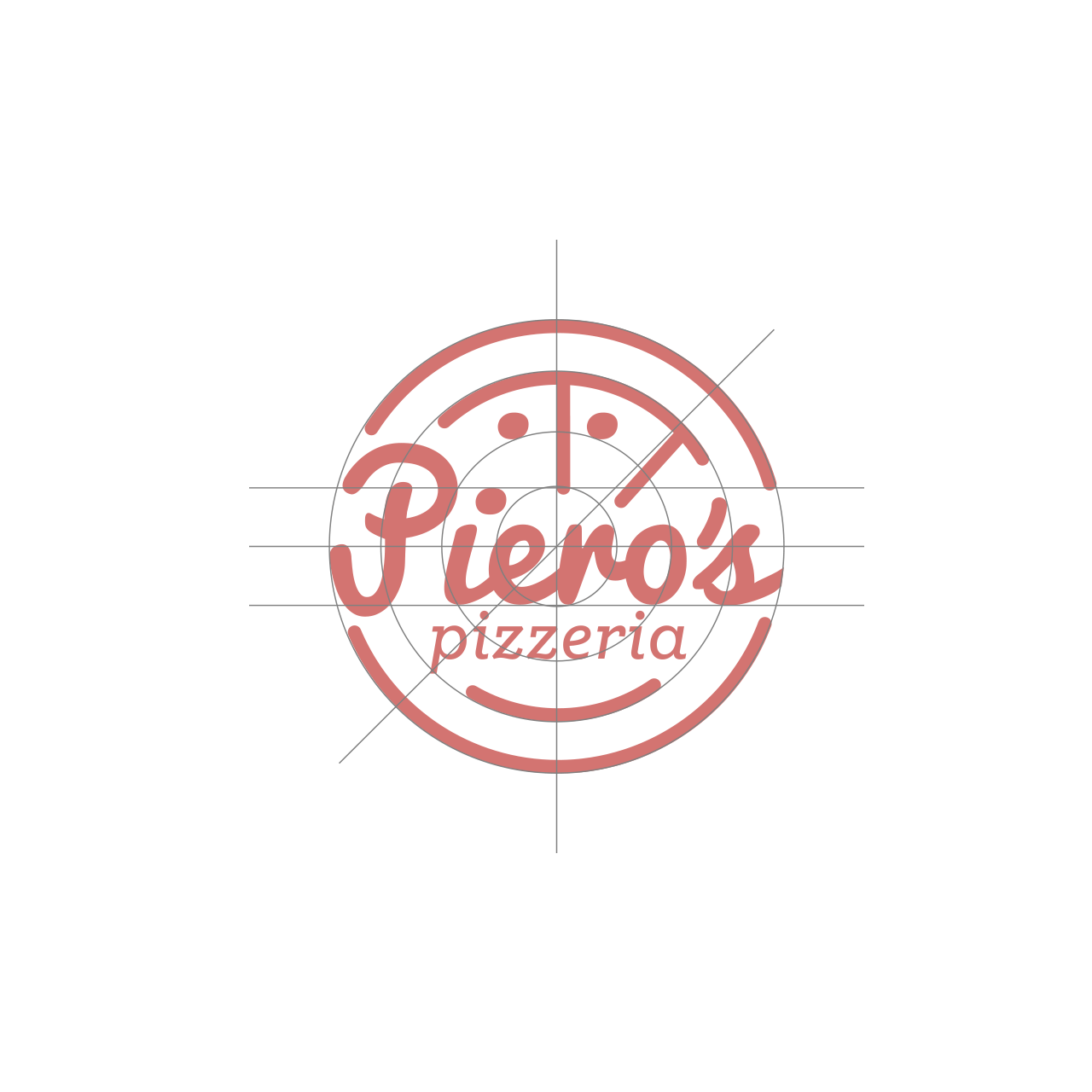 Refinación del diseño del logotipo para Piero's Pizza.
